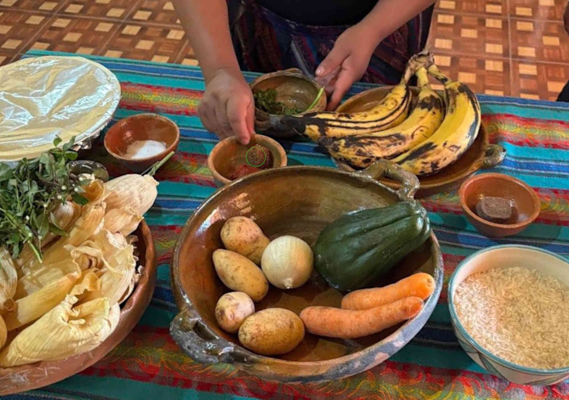 A local Woman from Lake Atitlan doing cooking class